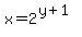 x=2%5E%28y%2B1%29