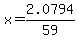 x=2.0794%2F59