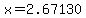 x=2.67130