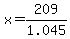 x=209%2F1.045