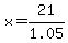 x=21%2F1.05