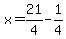 x=21%2F4-1%2F4