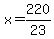 x=220%2F23