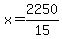 x=2250%2F15