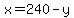 x=240-y