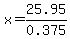 x=25.95%2F0.375
