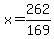 x=262%2F169