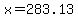 x=283.13