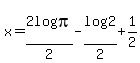 x=2log%28pi%29%2F2-log%282%29%2F2%2B1%2F2