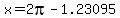 x=2pi+-1.23095