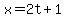 x=2t%2B1