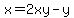 x=2xy-y
