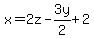 x=2z-3y%2F2%2B2