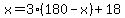 x=3%28180-x%29%2B18