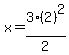 x=3%282%29%5E2%2F2