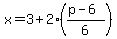x=3%2B2%28%28p-6%29%2F6%29