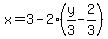 x=3-2%28y%2F3-2%2F3%29