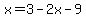 x=3-2x-9