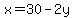 x=30-2y