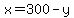 x=300-y