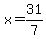 x=31%2F7