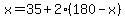 x=35%2B2%28180-x%29