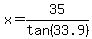 x=35%2Ftan%2833.9%29