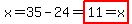 x=35-24=highlight%2811=x%29