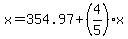 x=354.97%2B%284%2F5%29x