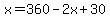x=360-2x%2B30