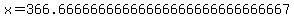 x=366.66666666666666666666666666667