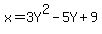 x=3Y%5E2-5Y%2B9