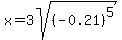 x=3sqrt%28%28-0.21%29%5E5%29