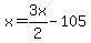 x=3x%2F2-105