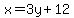 x=3y%2B12