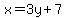 x=3y%2B7