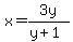 x=3y%2F%28y%2B1%29