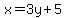 x=3y+%2B5