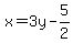 x=3y-5%2F2