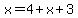 x=4%2Bx%2B3