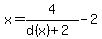 x=4%2F%28d%28x%29%2B2%29-2