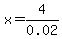 x=4%2F0.02