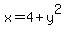 x=4+%2B+y%5E2
