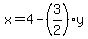 x=4-%283%2F2%29y