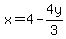 x=4-4y%2F3