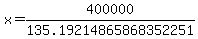 x=400000%2F135.19214865868352251