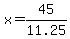 x=45%2F11.25