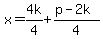x=4k%2F4%2B%28p-2k%29%2F4