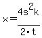 x=4s%5E2k%2F2t