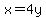 x=4y